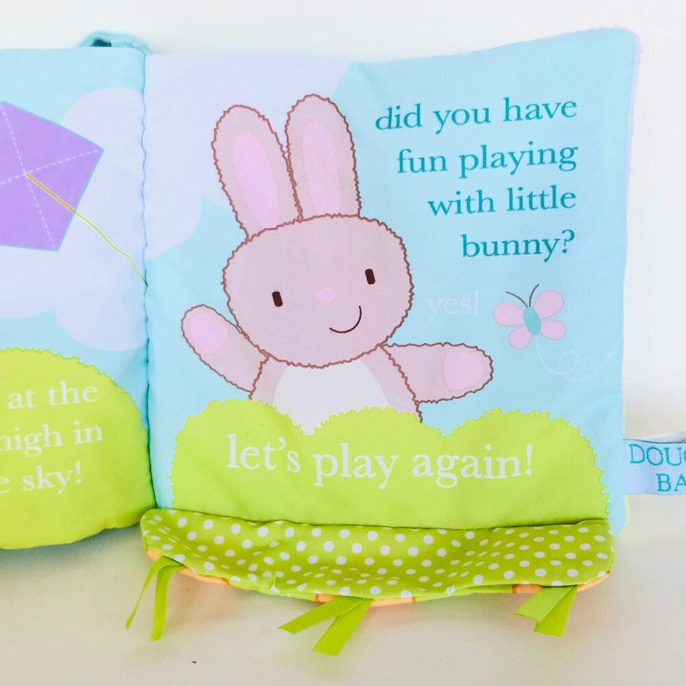 New w/ Tag-Douglas Baby Soft Plush Activity Book - Playtime With Little Bunny - Picture 9 of 15